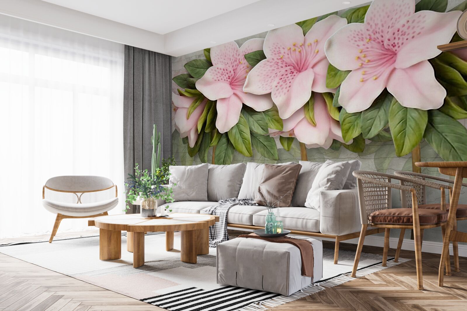 Fototapeta miękkie różowe lilie