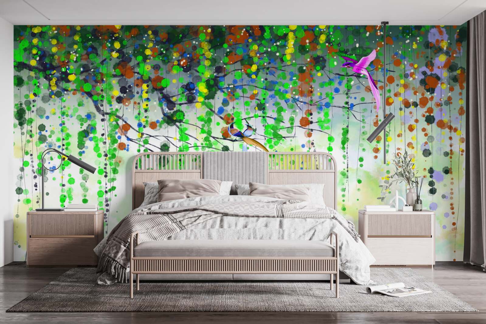 Fototapeta bogate kwiaty zwisają