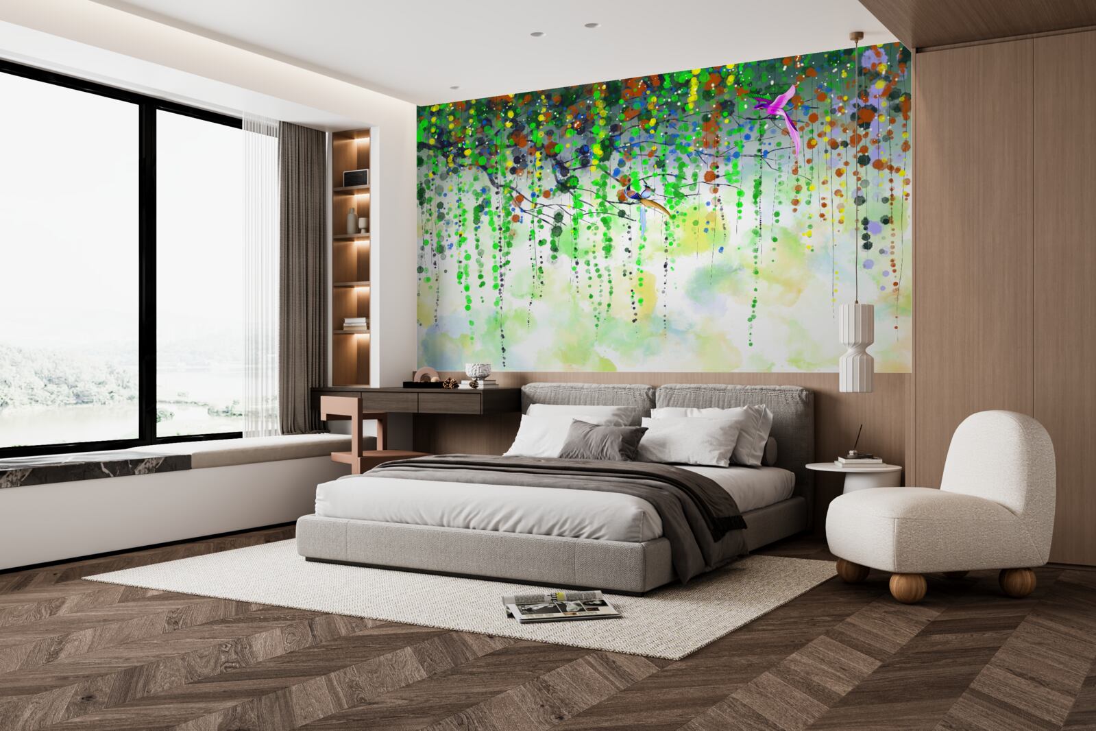 Fototapeta bogate kwiaty zwisają