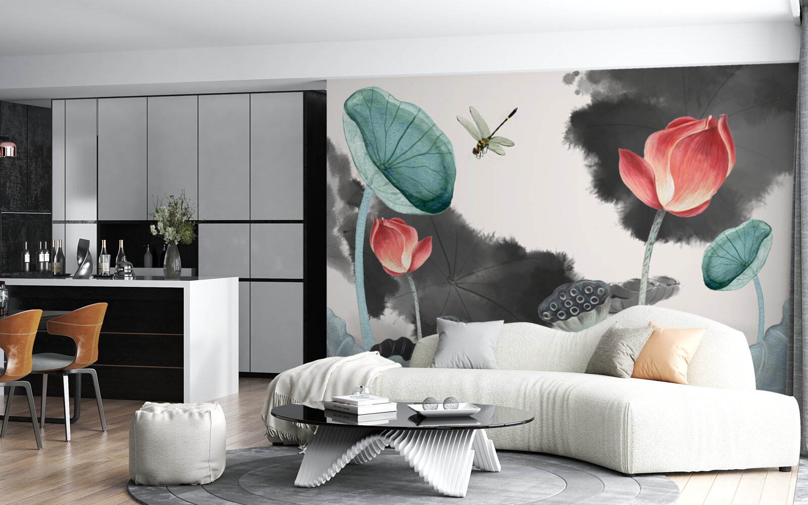 Fototapeta majestatyczne mityczne rośliny i latający owad