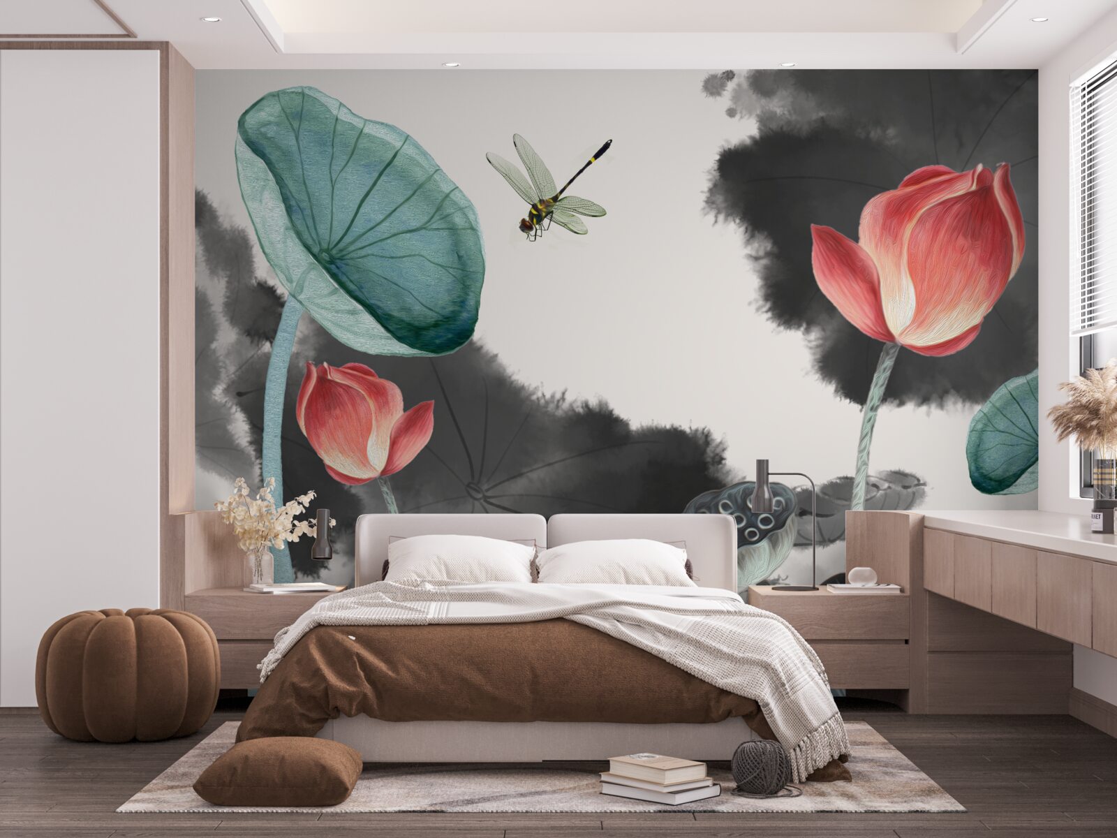 Fototapeta majestatyczne mityczne rośliny i latający owad