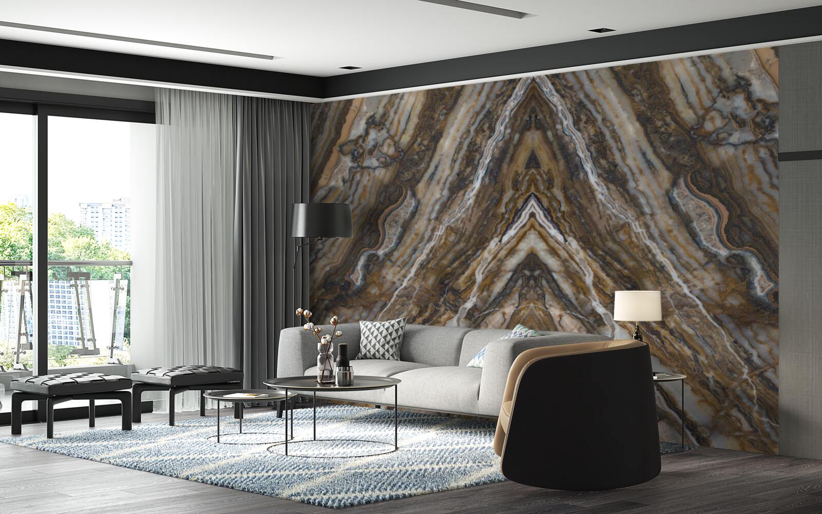 Fototapeta stare drzewo na marmurowym tle