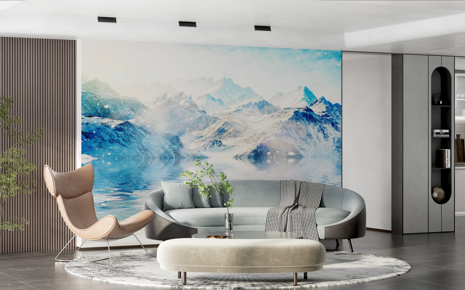 Fototapeta ranek spowity zimnem, na zamarzniętym jeziorze