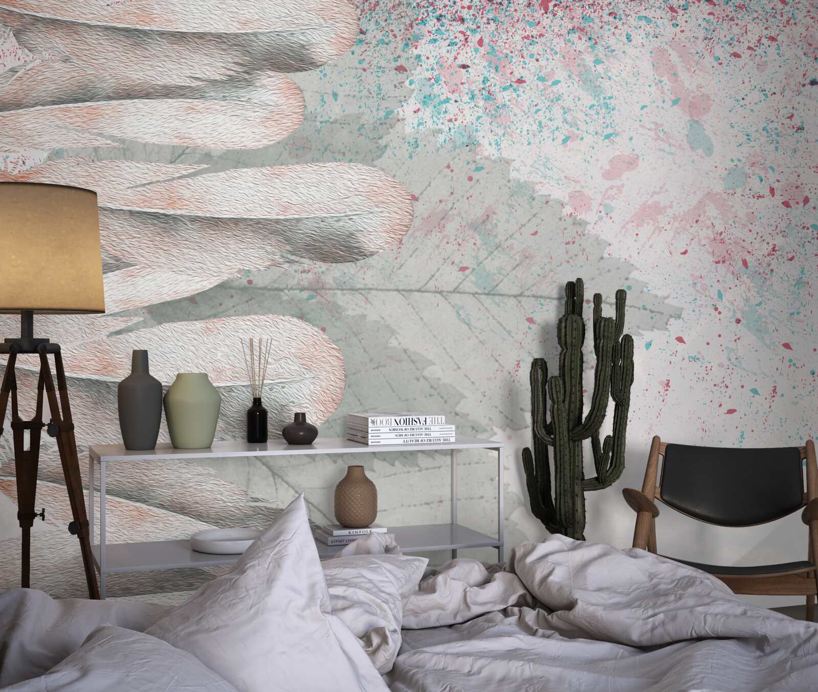 Fototapeta modrzewiowe pióra i liście