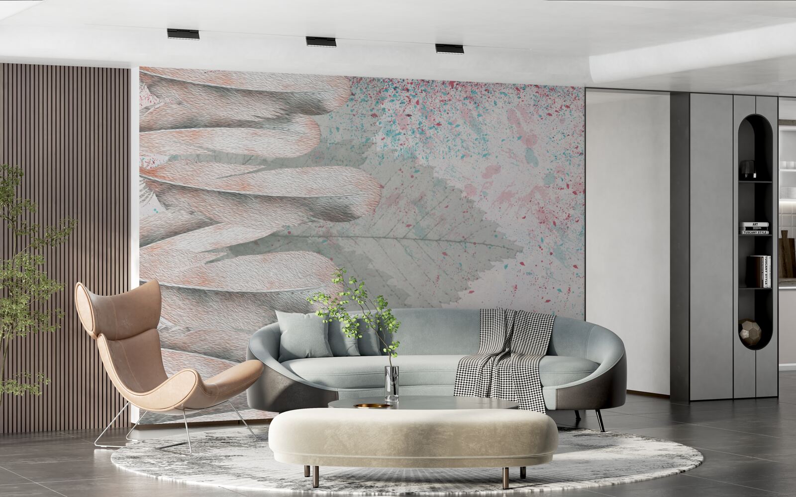 Fototapeta modrzewiowe pióra i liście