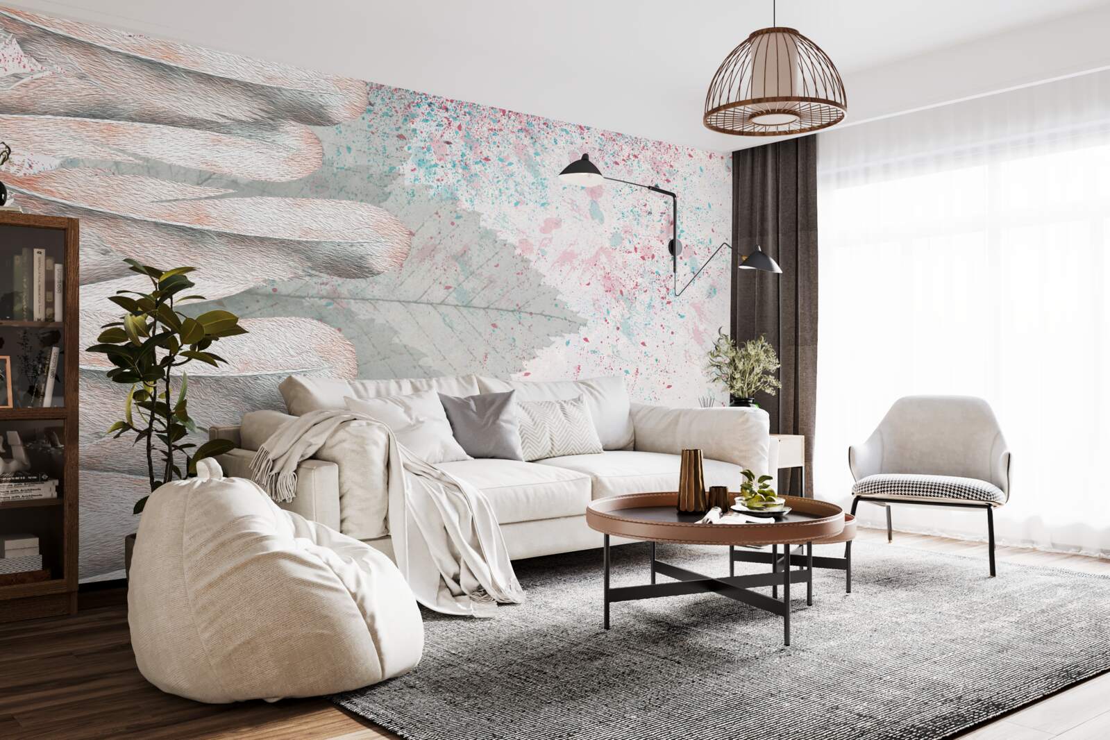 Fototapeta modrzewiowe pióra i liście