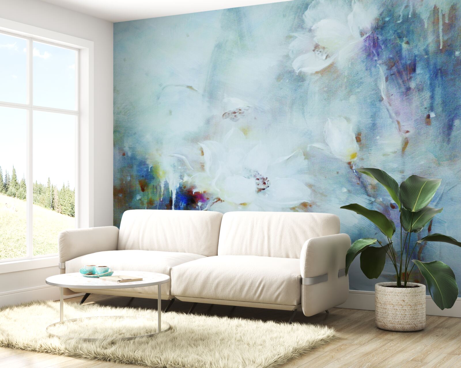 Fototapeta kwiatowy bałagan w akwarelach