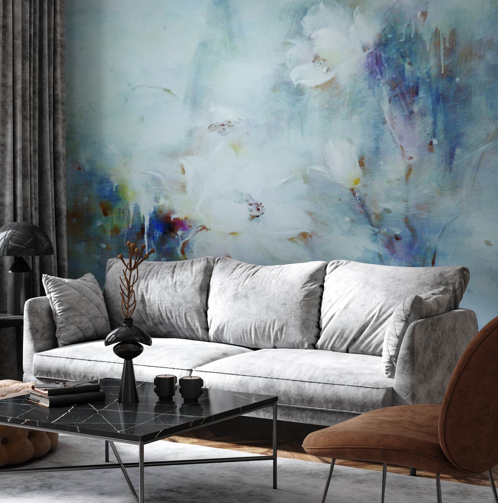 Fototapeta kwiatowy bałagan w akwarelach