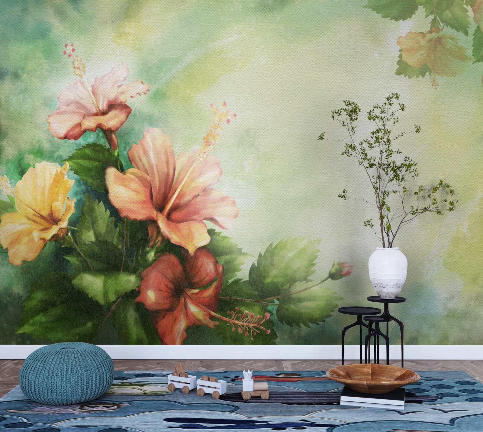 Fototapeta piękne akwarelowe rośliny