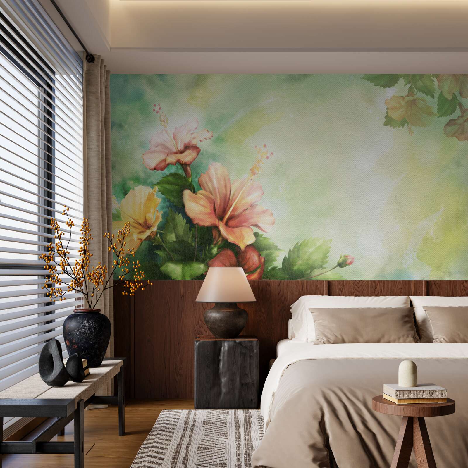 Fototapeta piękne akwarelowe rośliny