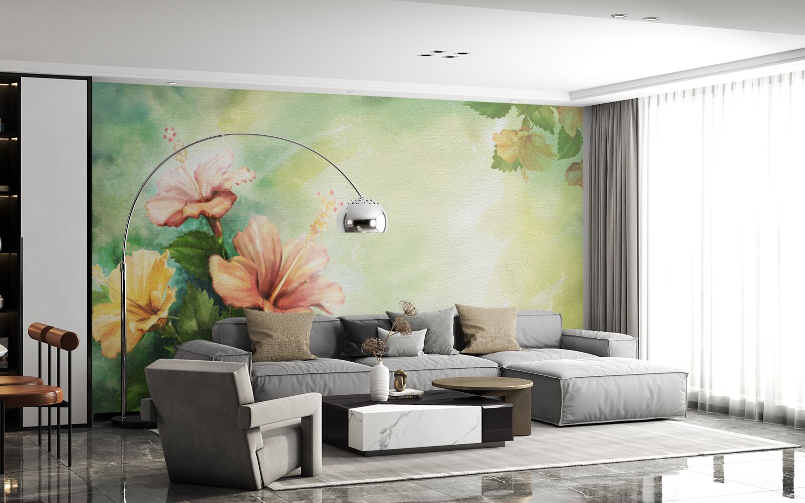 Fototapeta piękne akwarelowe rośliny