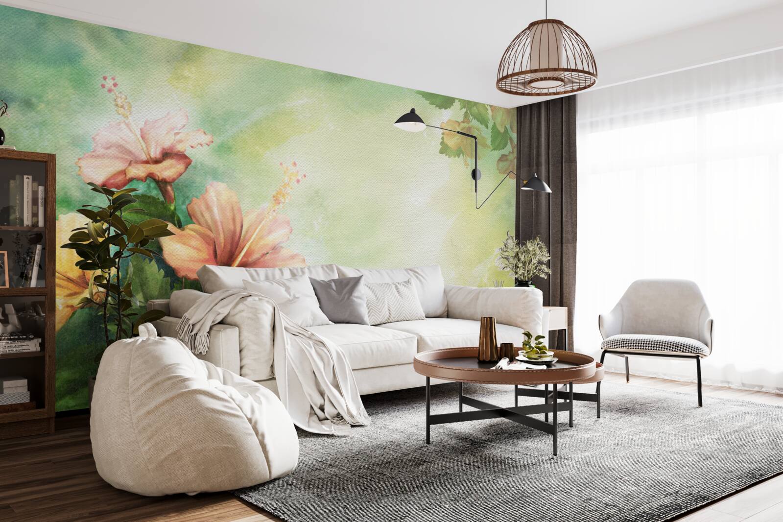 Fototapeta piękne akwarelowe rośliny