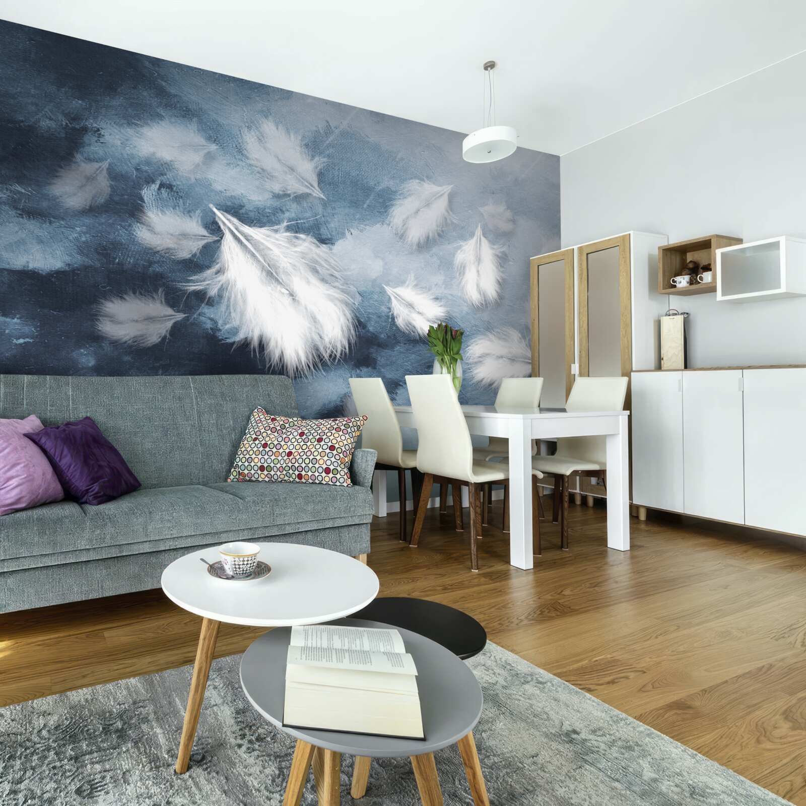 Fototapeta miękkie śnieżnobiałe piórka