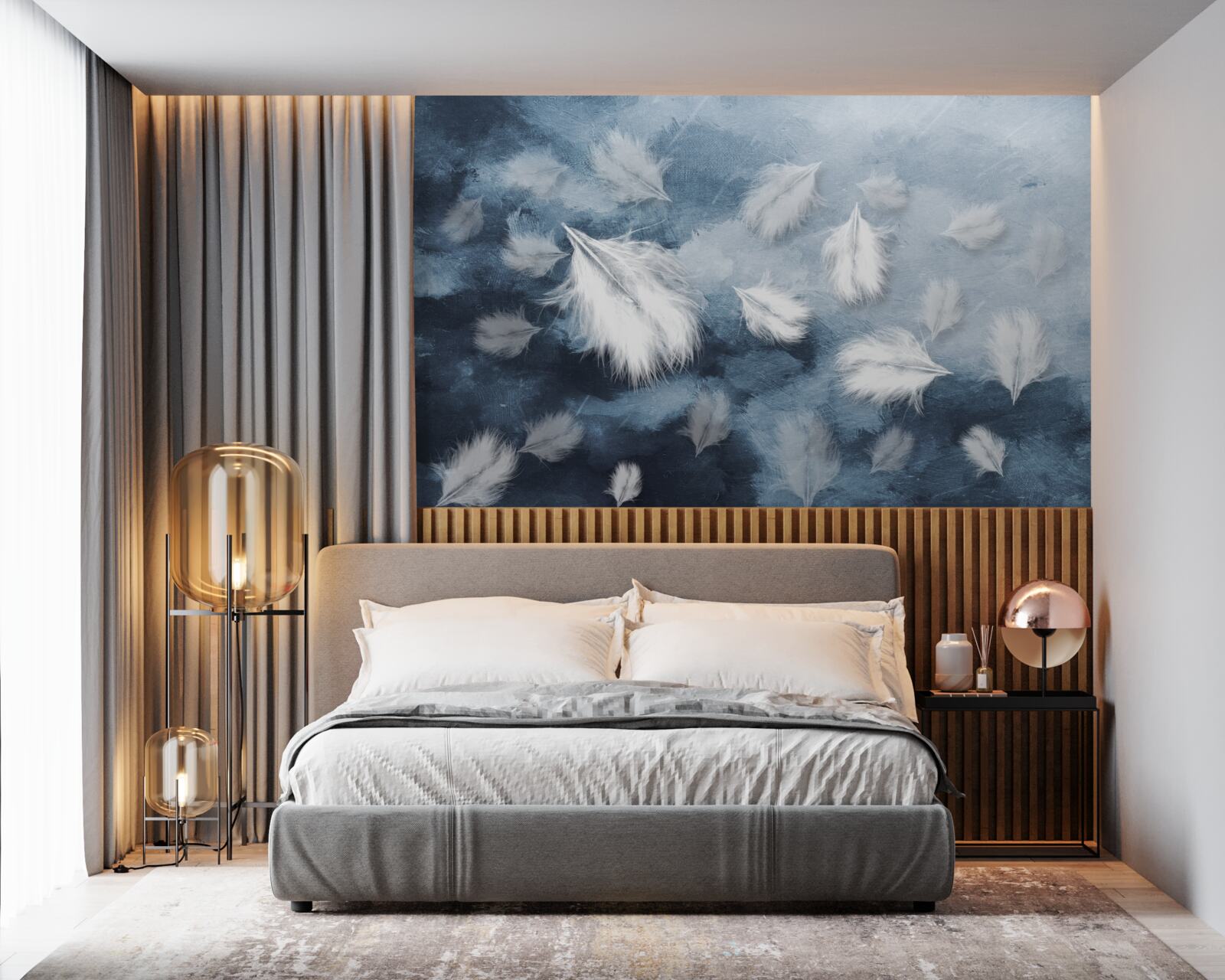 Fototapeta miękkie śnieżnobiałe piórka