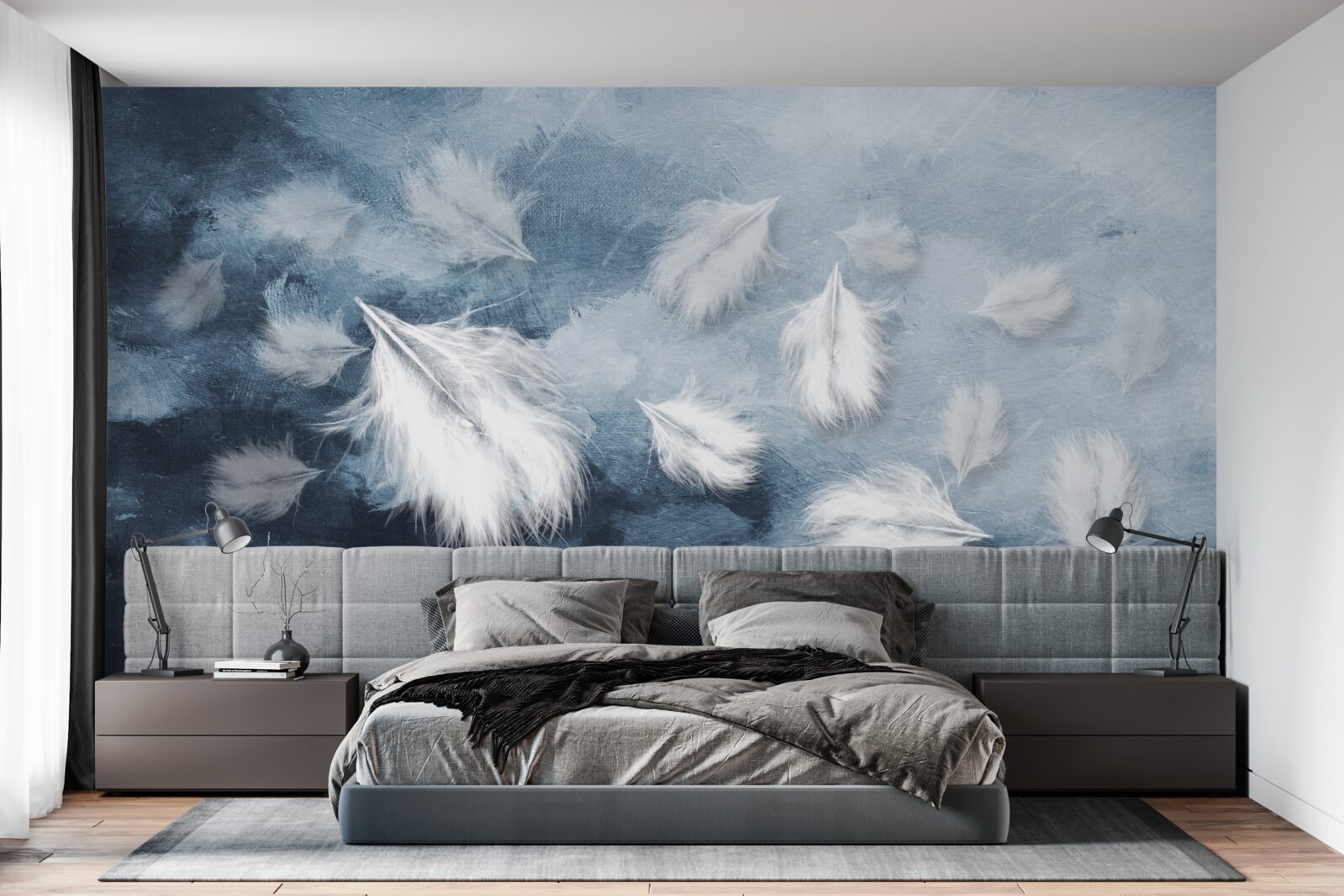 Fototapeta miękkie śnieżnobiałe piórka