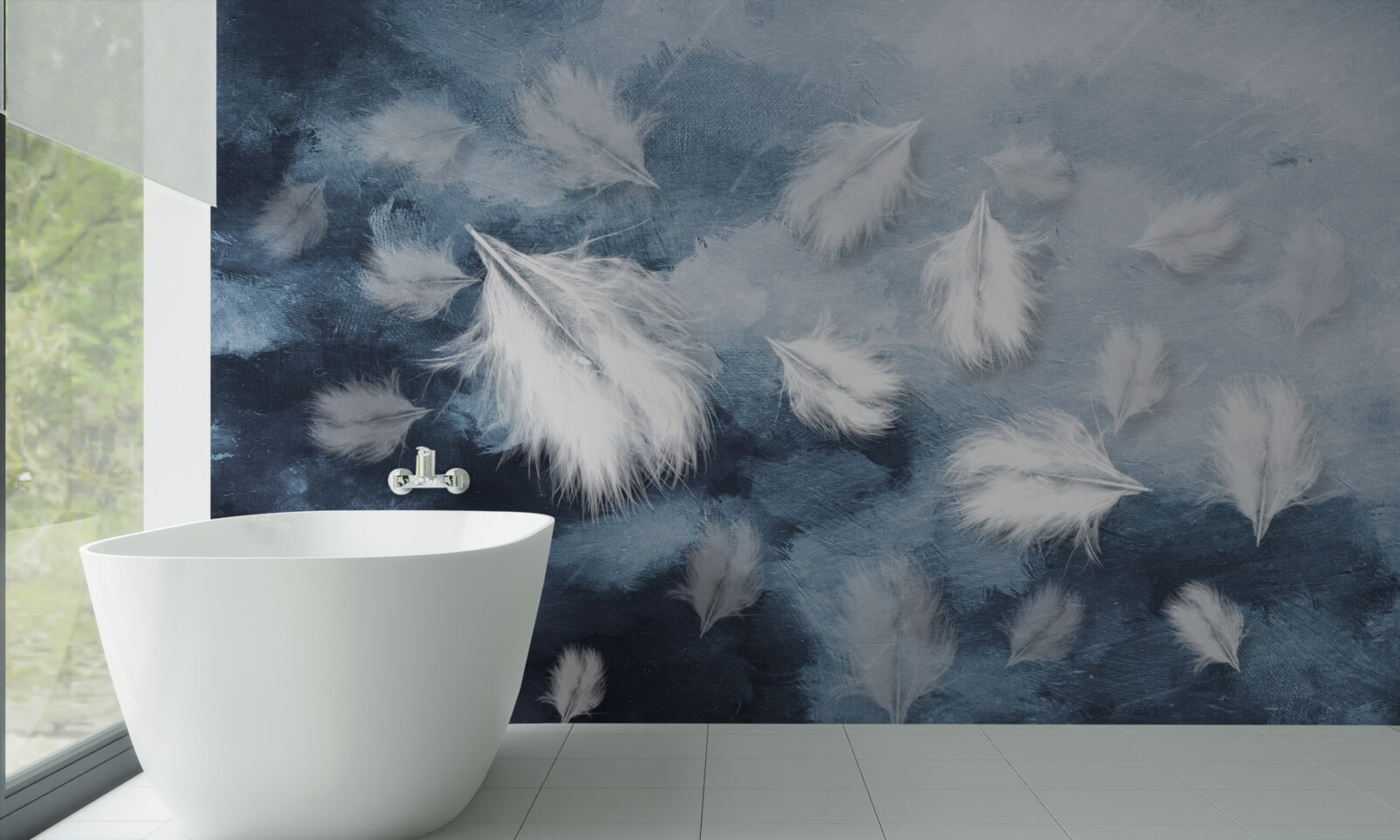 Fototapeta miękkie śnieżnobiałe piórka