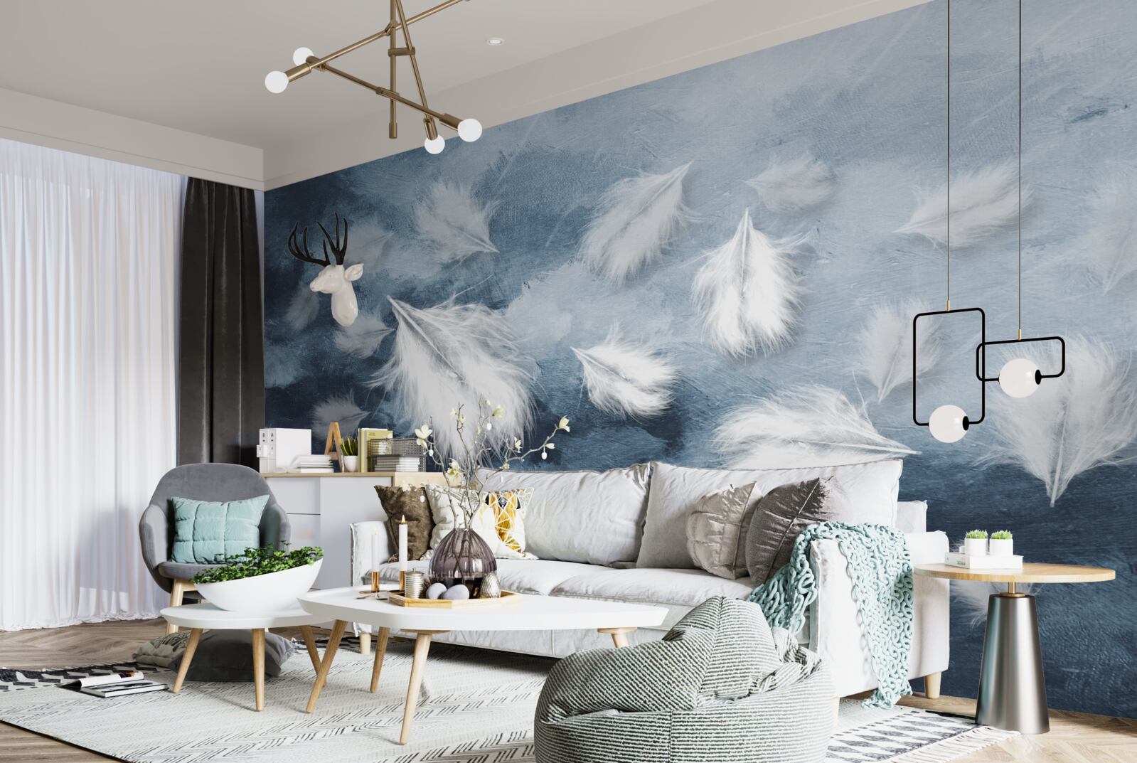 Fototapeta miękkie śnieżnobiałe piórka