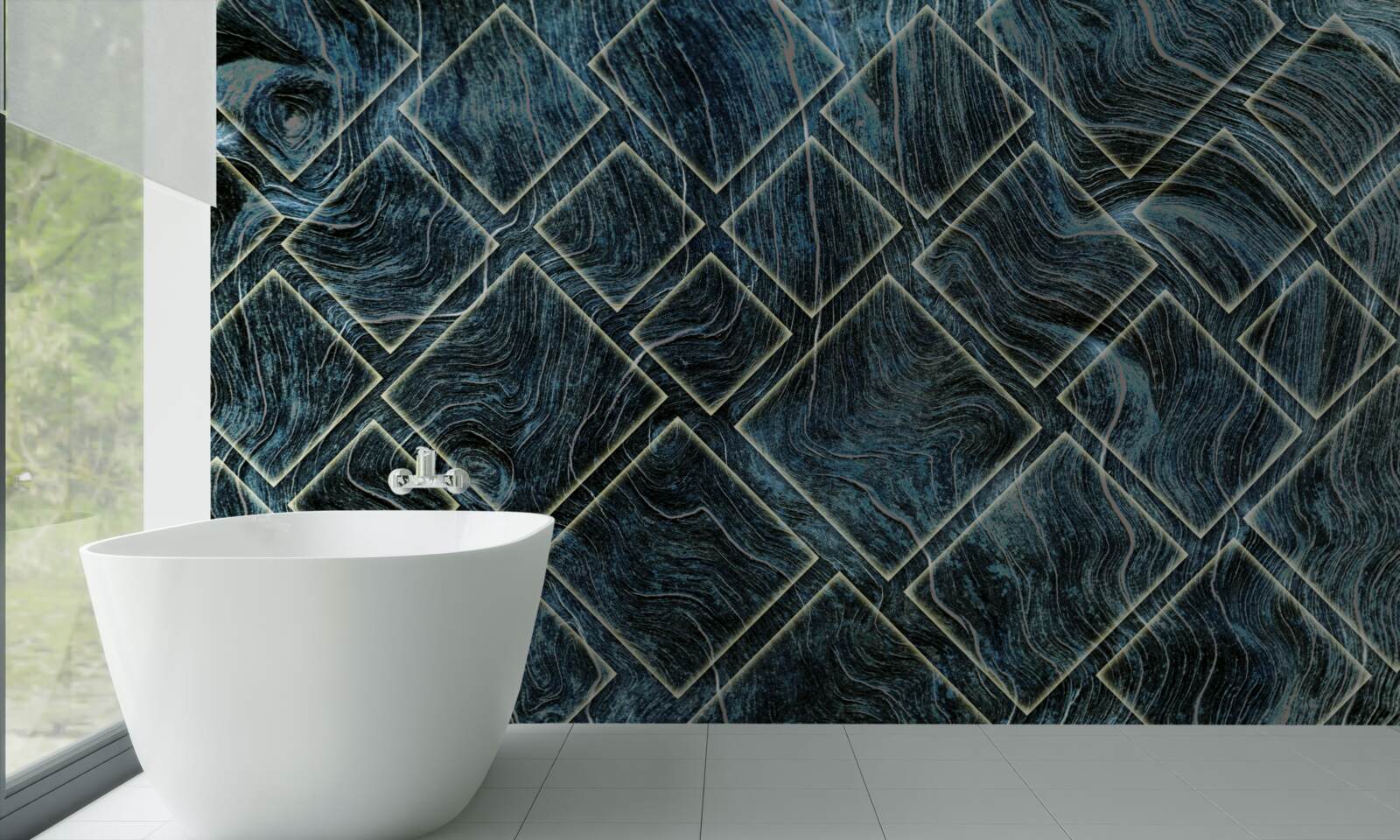 Fototapeta białe kształty w czarnym dymie