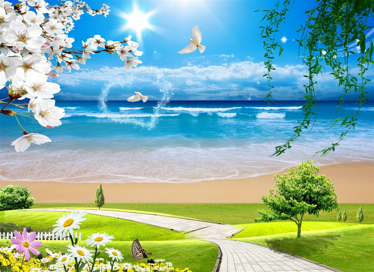 Fototapeta pastwiska oceaniczne w zieleni