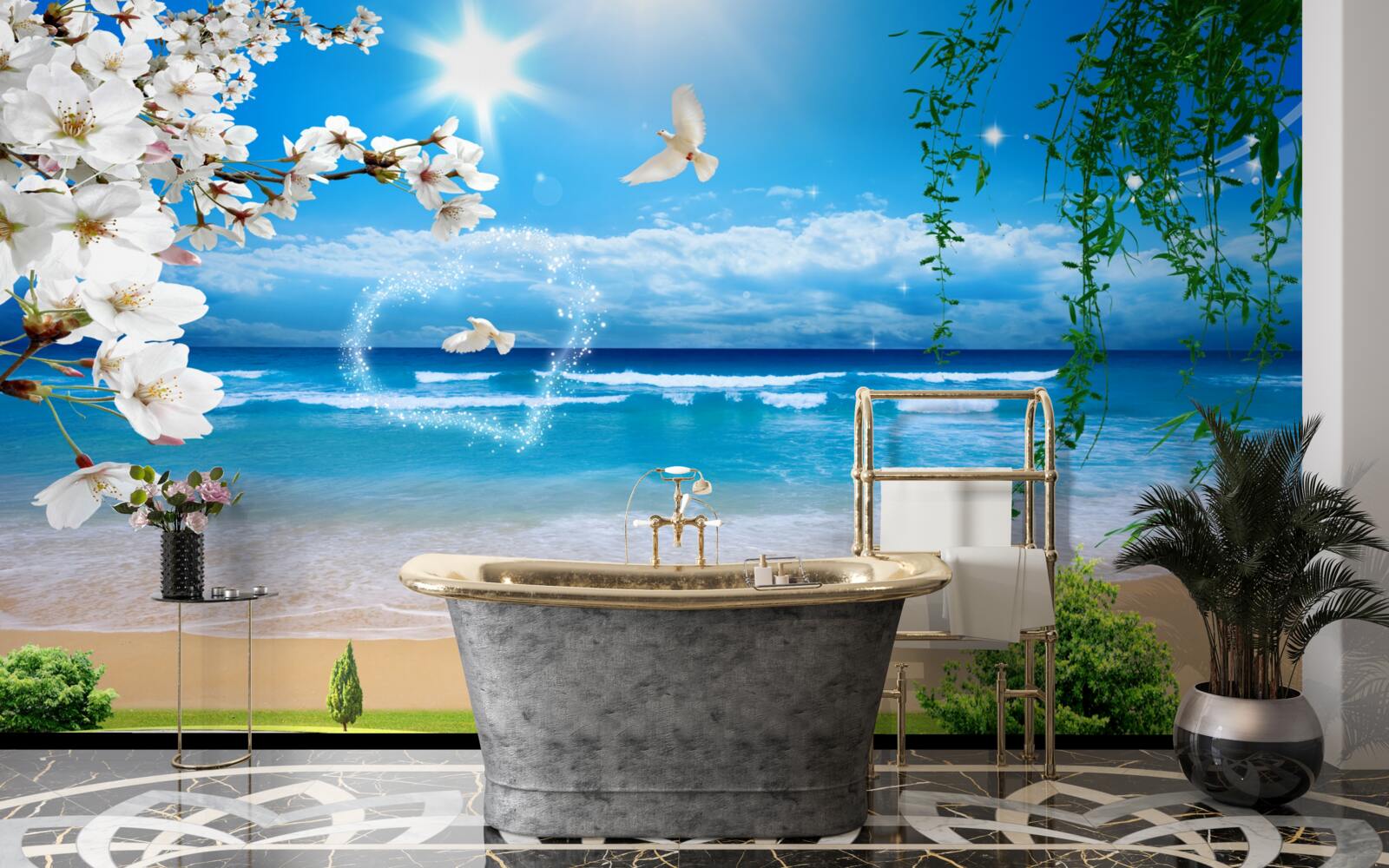 Fototapeta pastwiska oceaniczne w zieleni