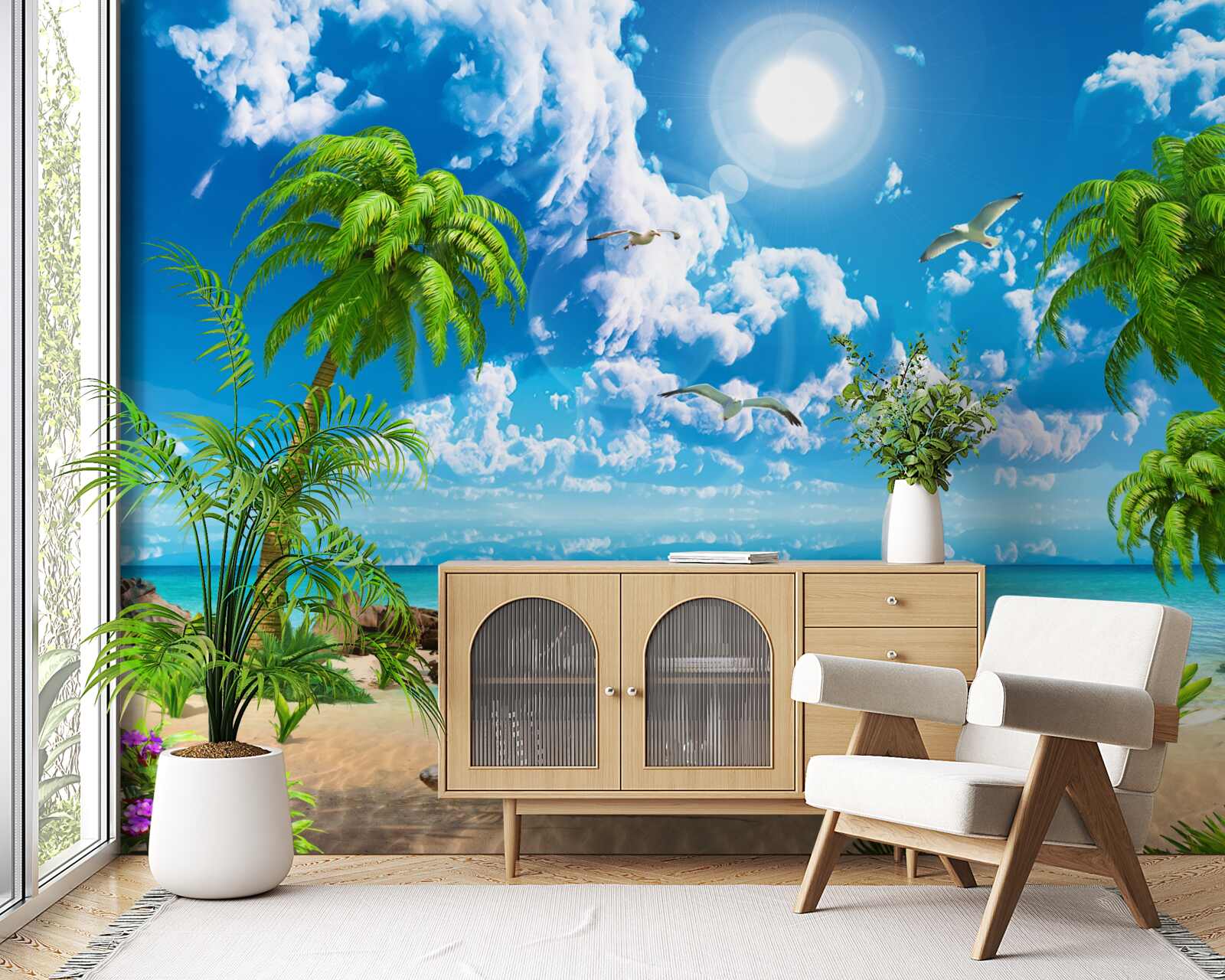 Fototapeta tropikalne molo z łodzią