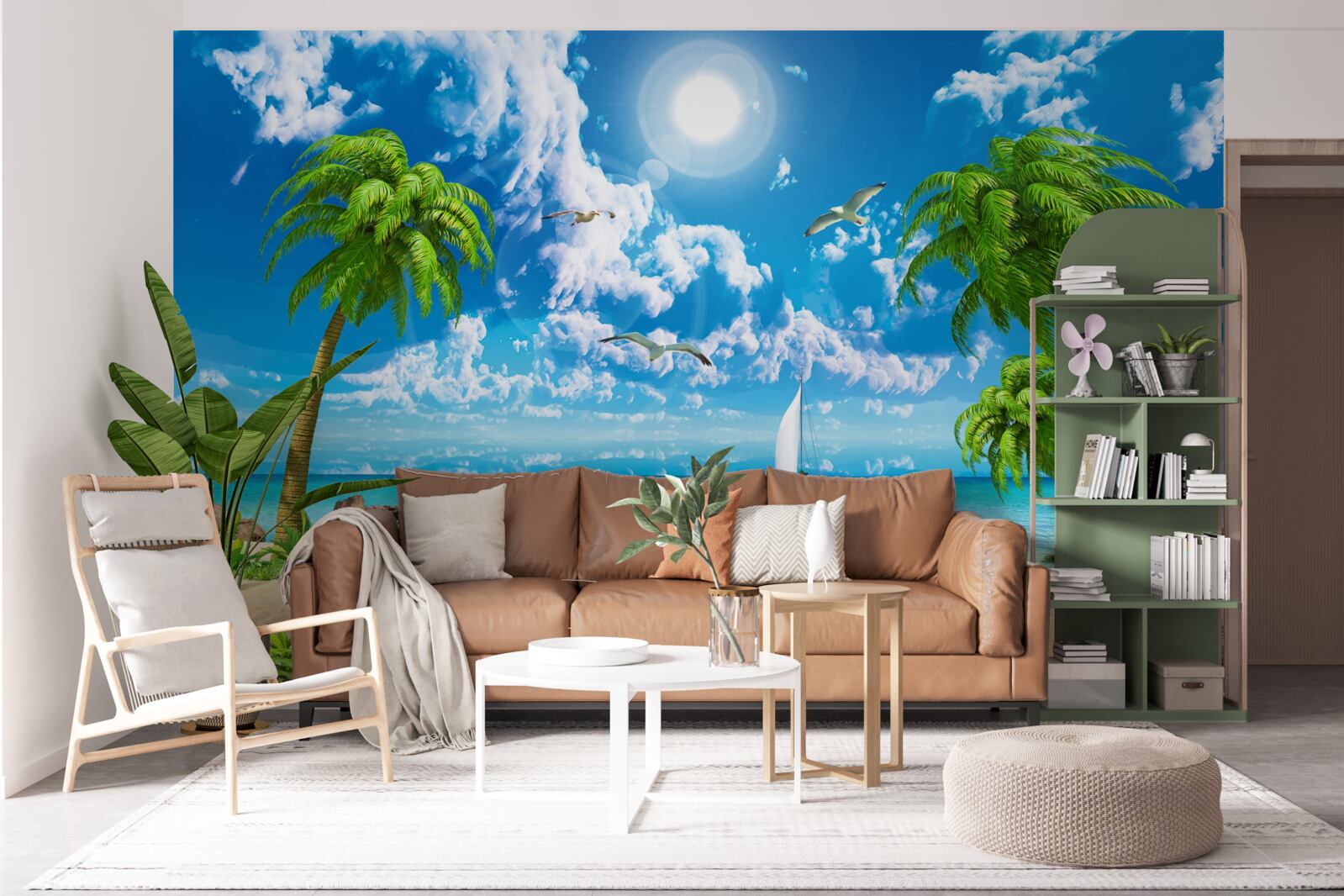 Fototapeta tropikalne molo z łodzią