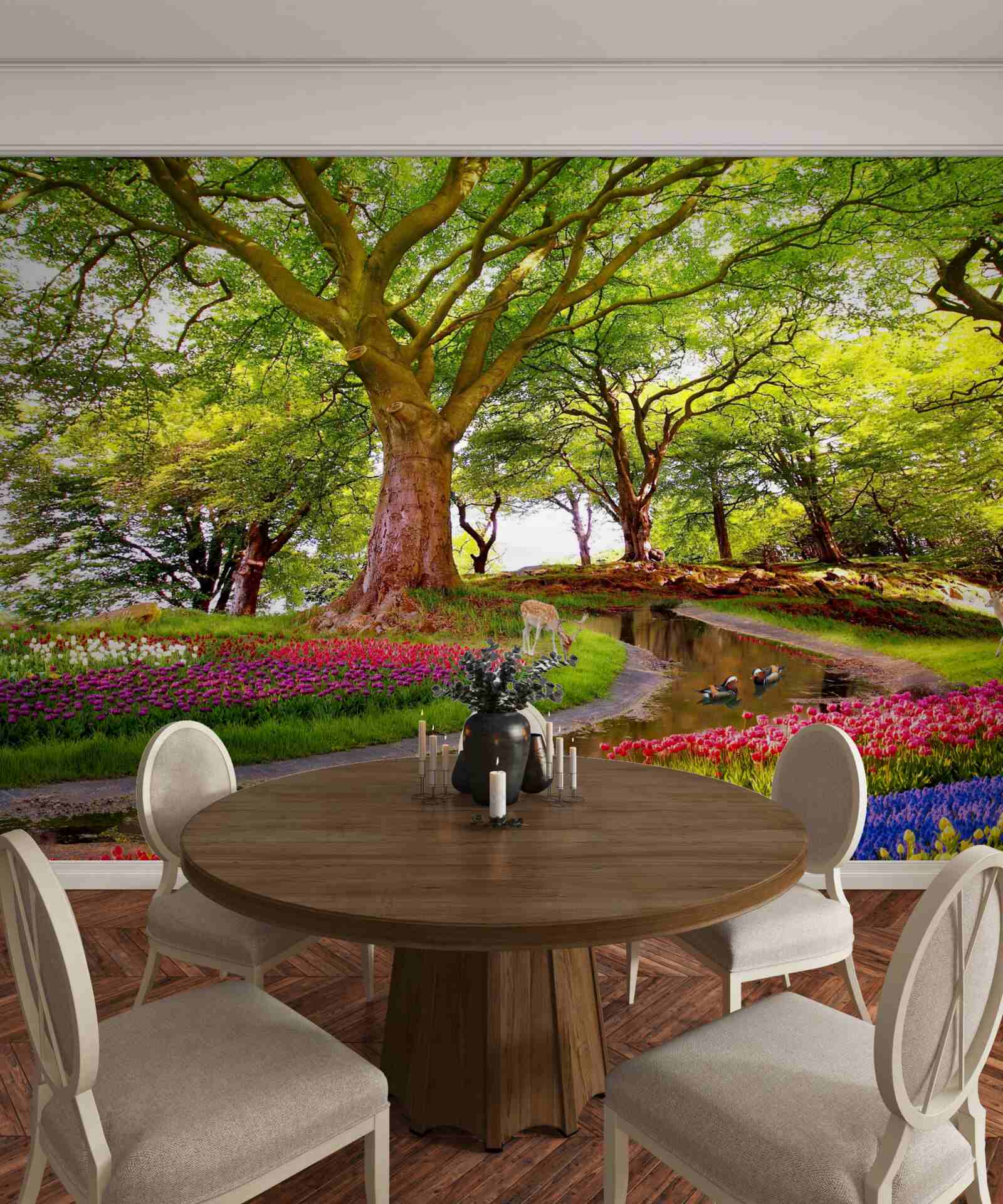 Fototapeta różnorodność letnich odcieni w głębi lasu