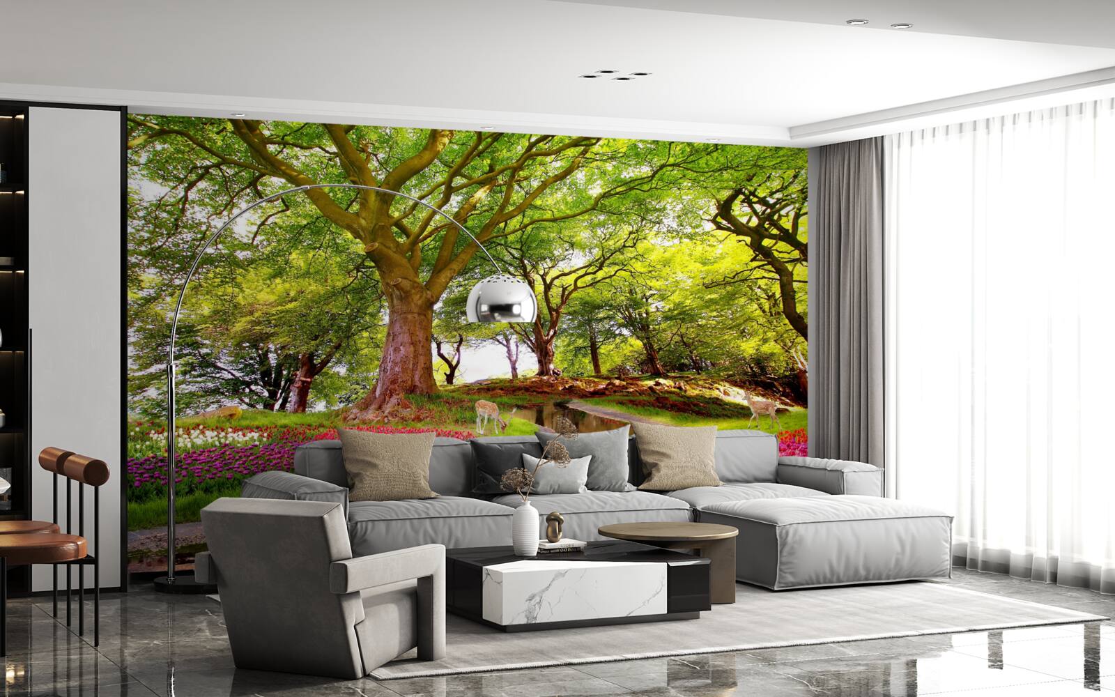 Fototapeta różnorodność letnich odcieni w głębi lasu