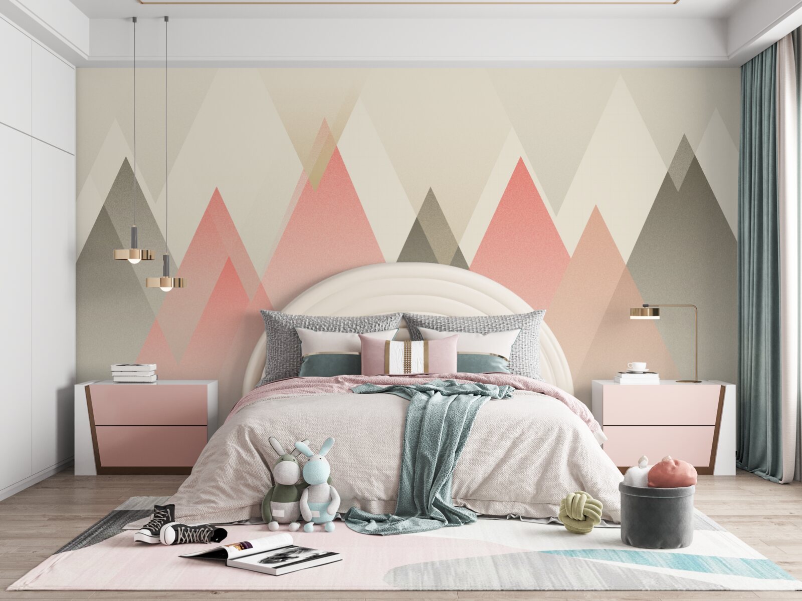 Fototapeta mglisty las jesienią