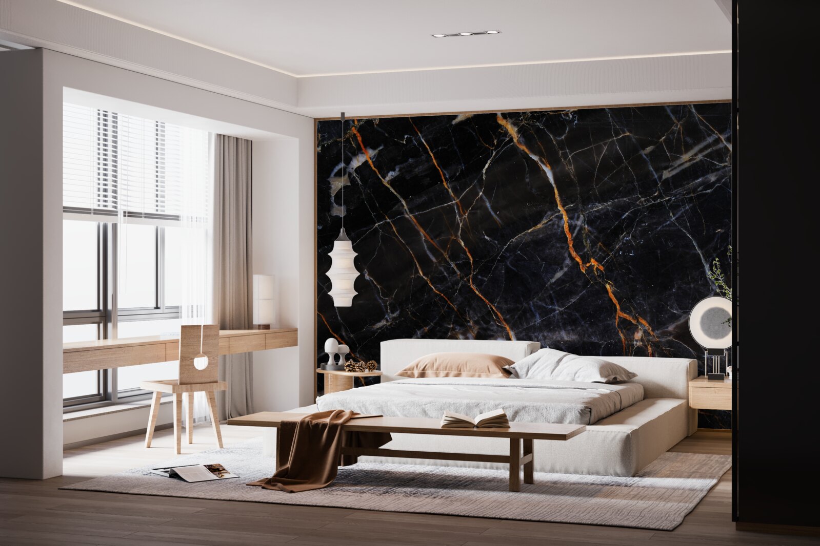 Fototapeta znakomity czarny marmur z dodatkami