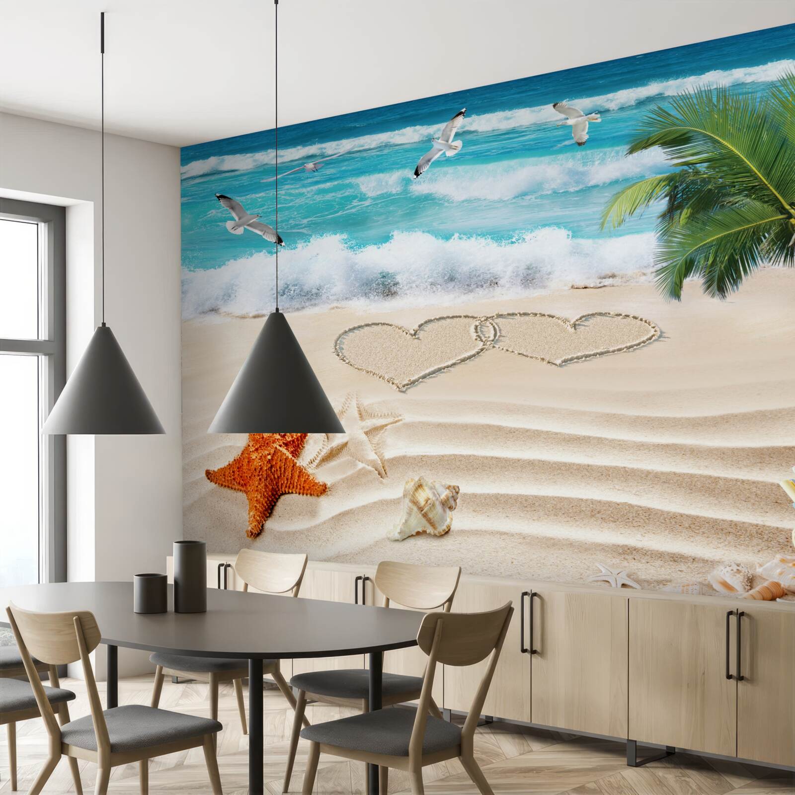 Fototapeta palmy i plaża w tropikach