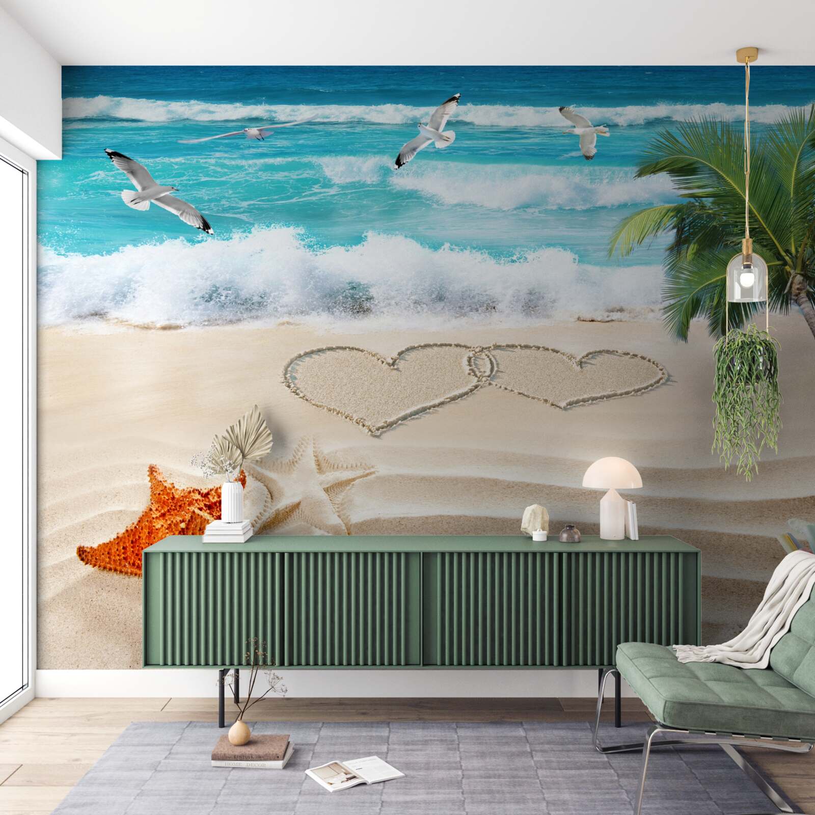 Fototapeta palmy i plaża w tropikach