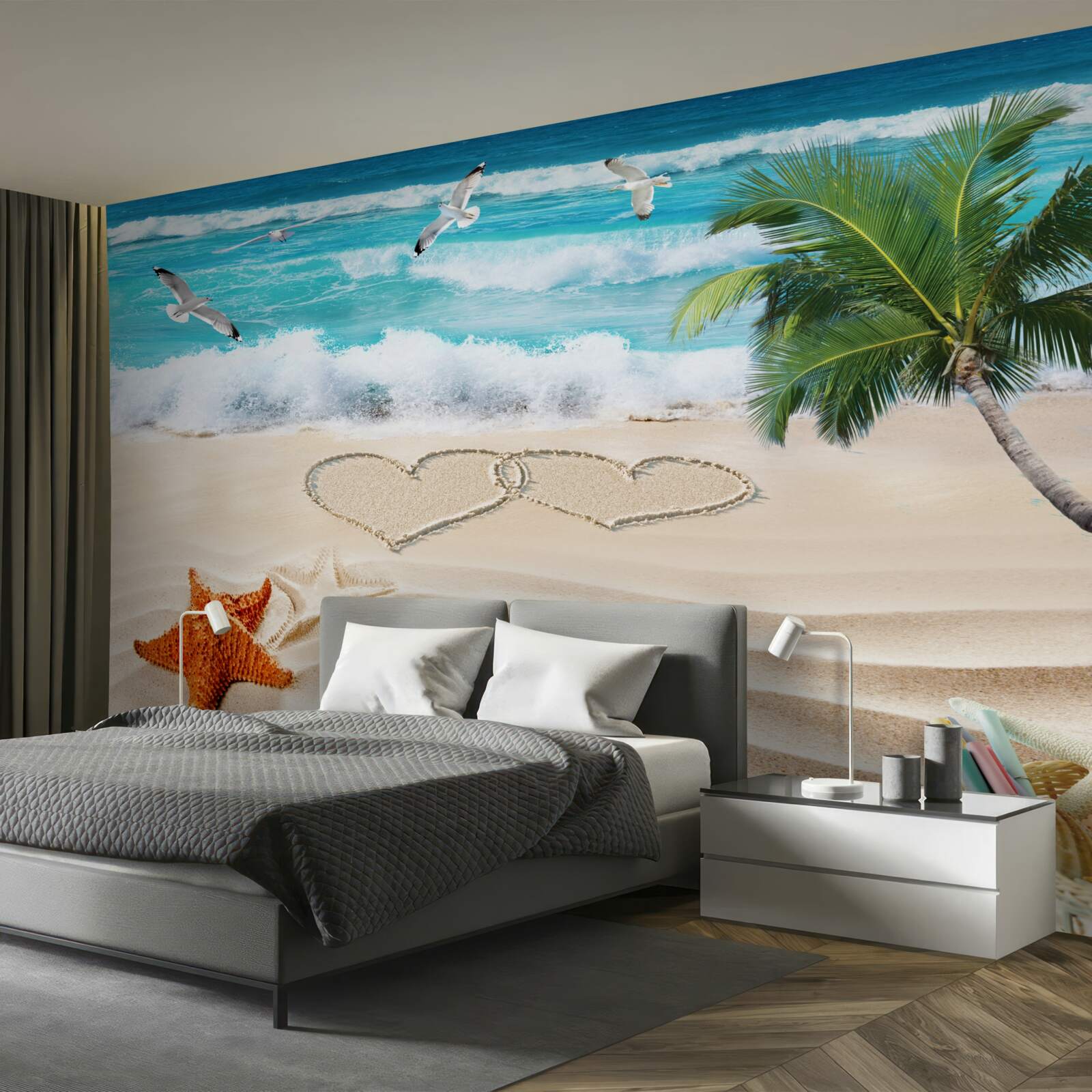 Fototapeta palmy i plaża w tropikach