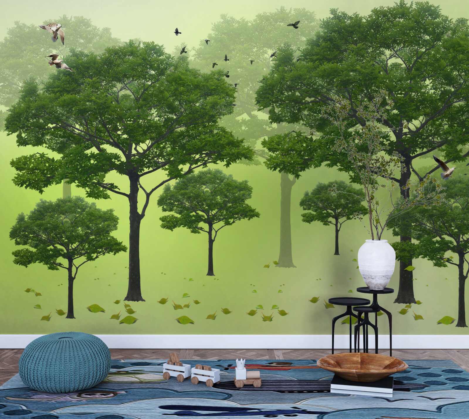 Fototapeta drzewa liściaste są zielone