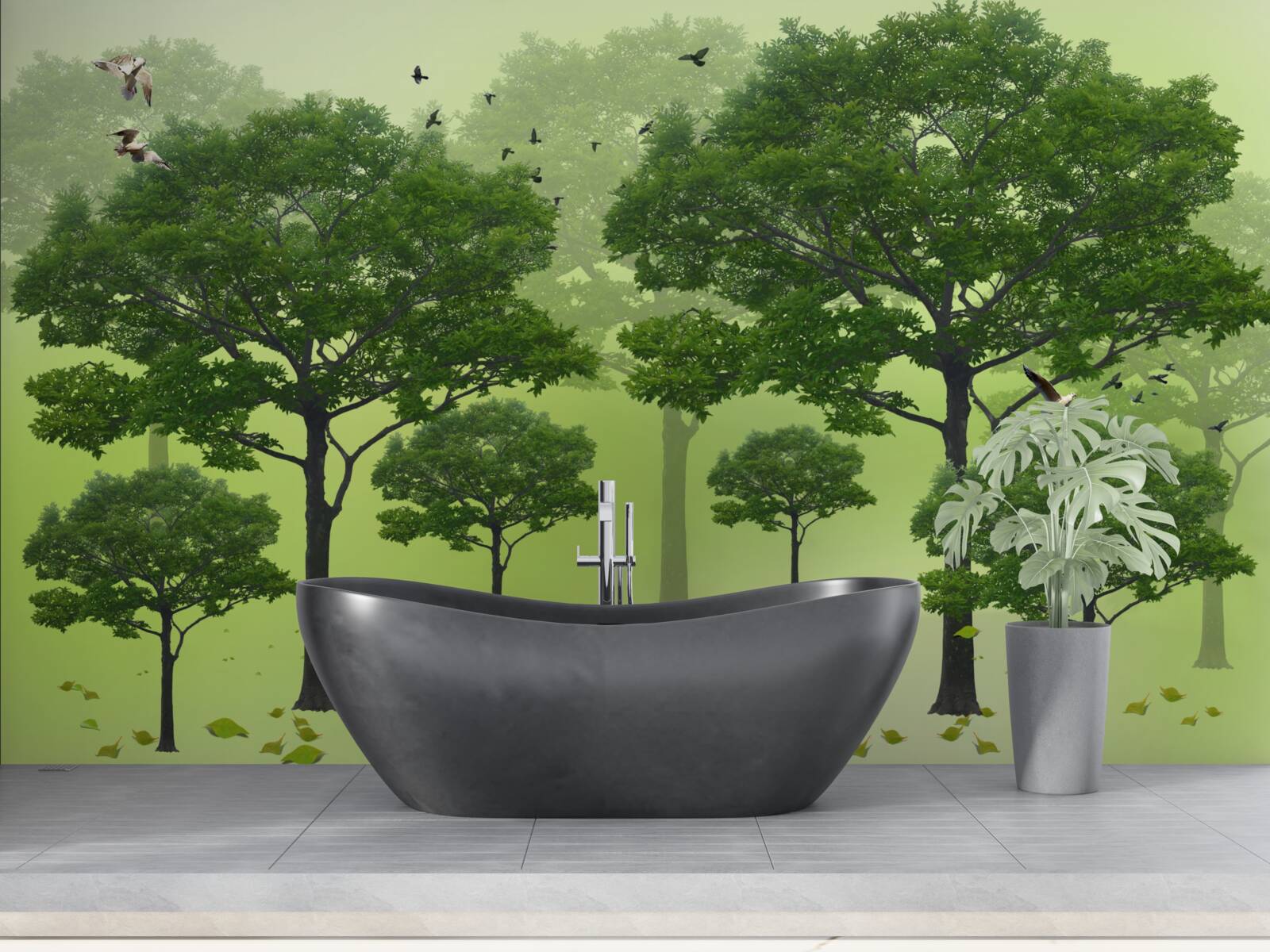 Fototapeta drzewa liściaste są zielone