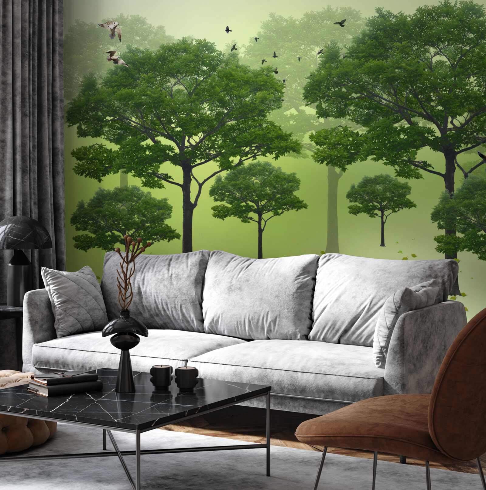 Fototapeta drzewa liściaste są zielone