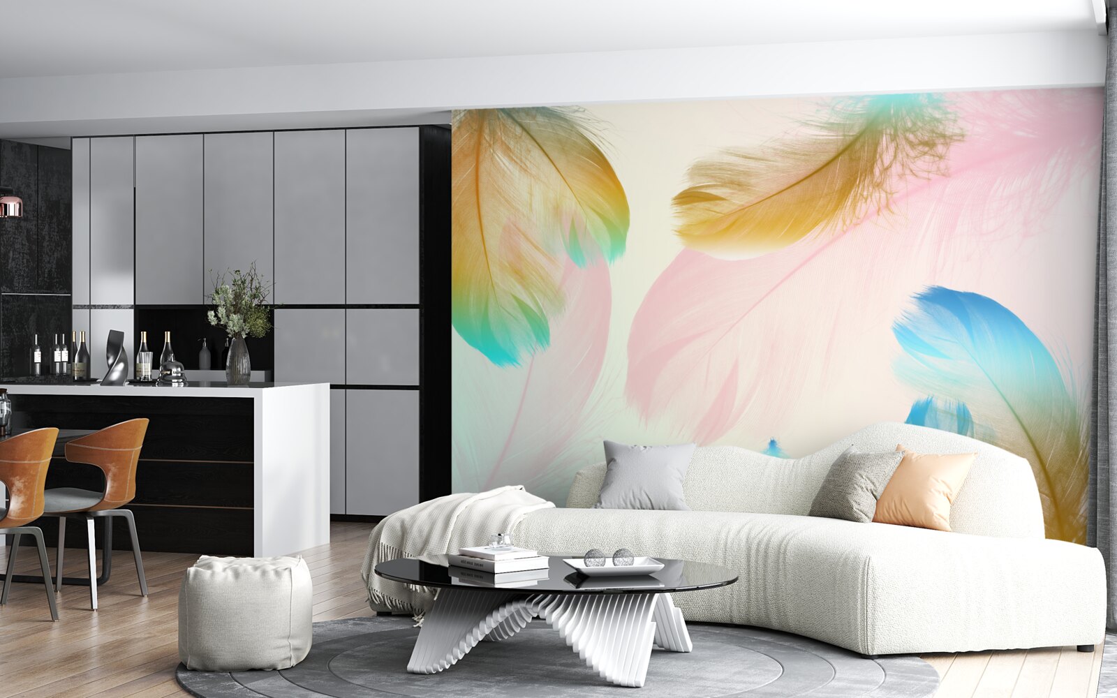 Fototapeta pastelowe piórka