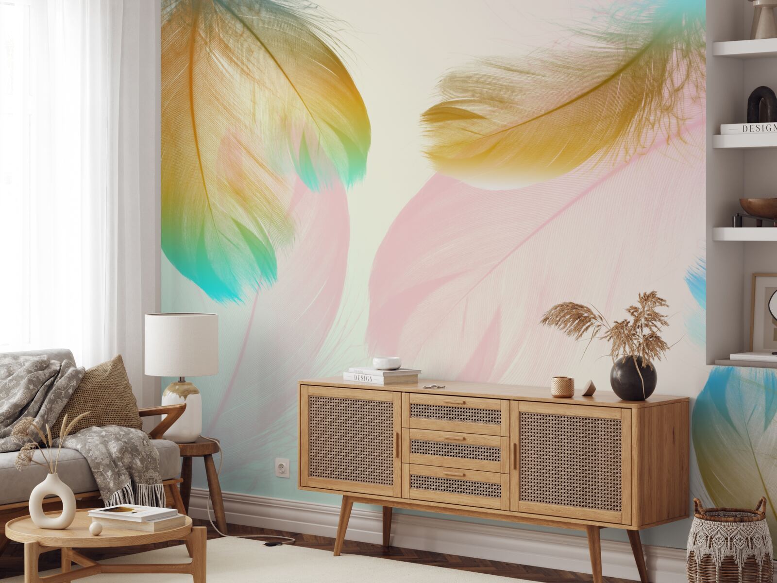 Fototapeta pastelowe piórka