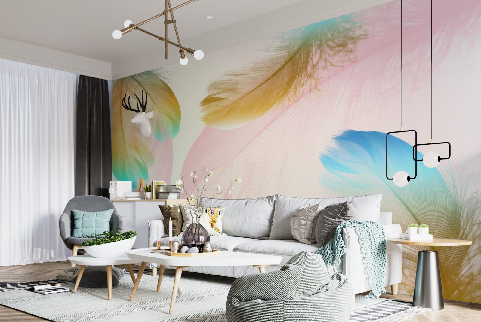 Fototapeta pastelowe piórka