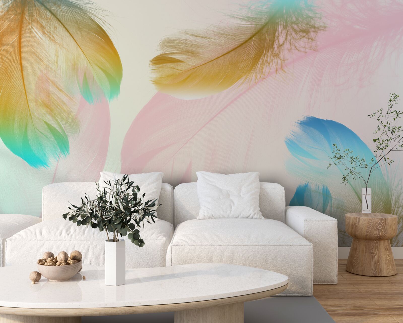 Fototapeta pastelowe piórka