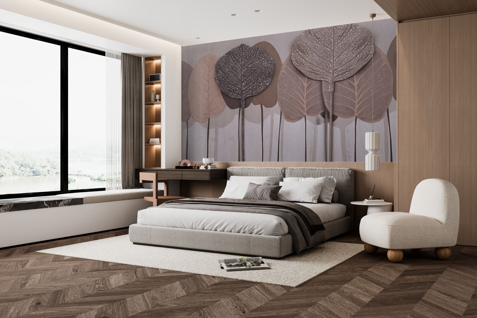 Fototapeta las pokryty jesiennymi liśćmi