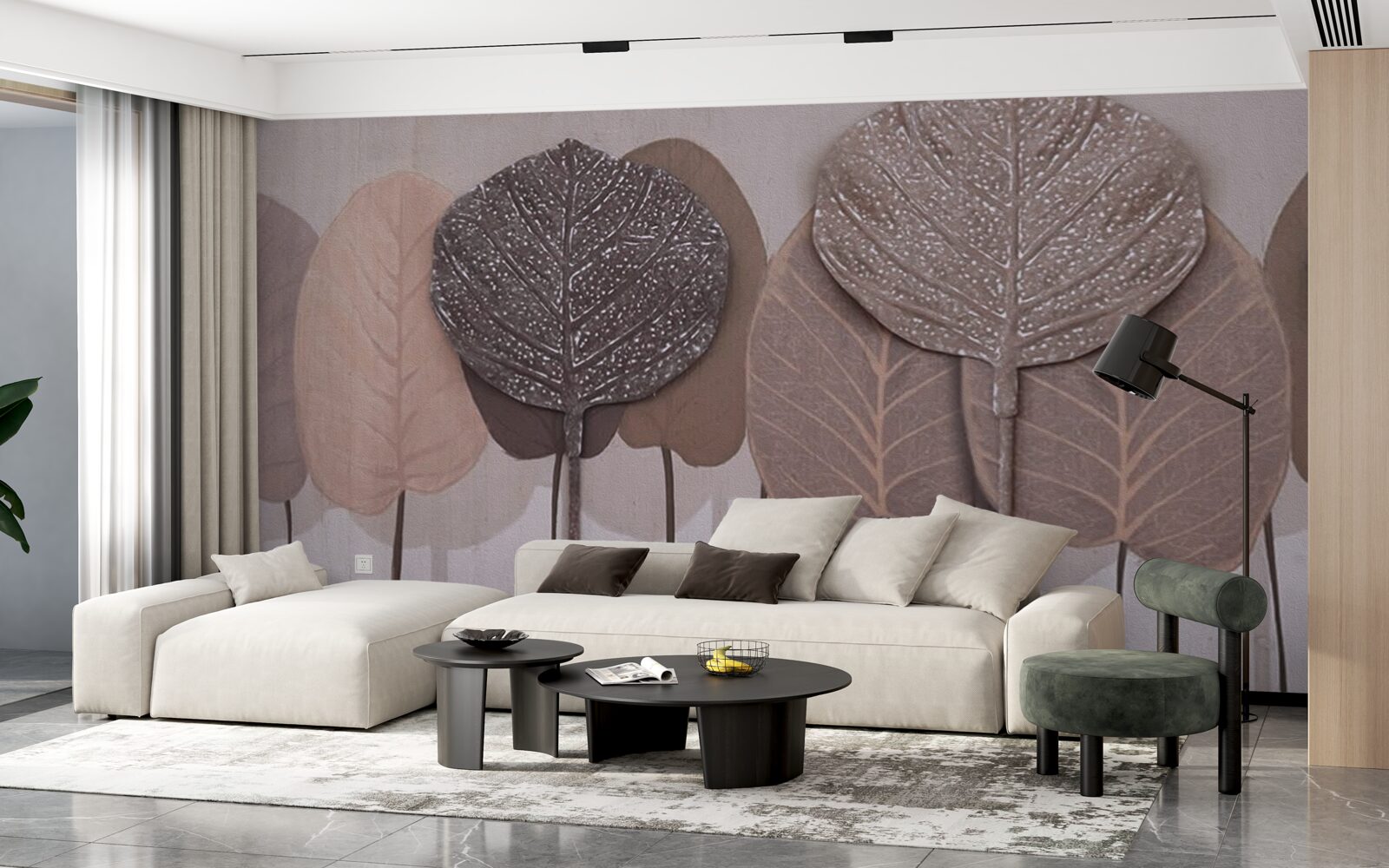 Fototapeta las pokryty jesiennymi liśćmi