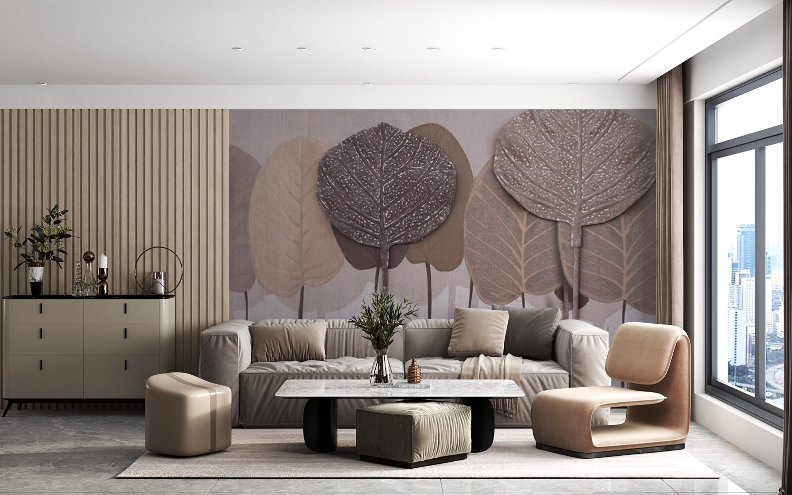 Fototapeta las pokryty jesiennymi liśćmi