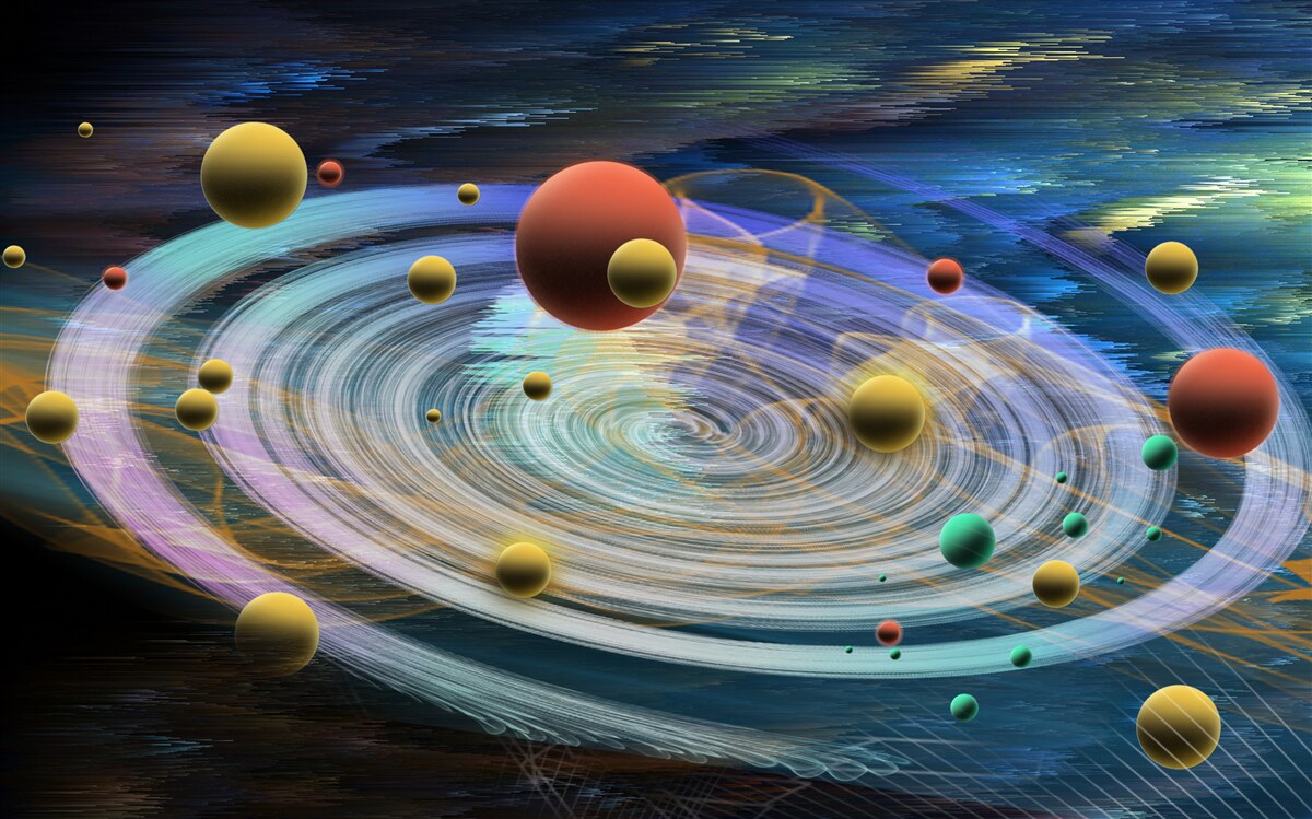 Fototapeta planety z pięknymi abstrakcjami