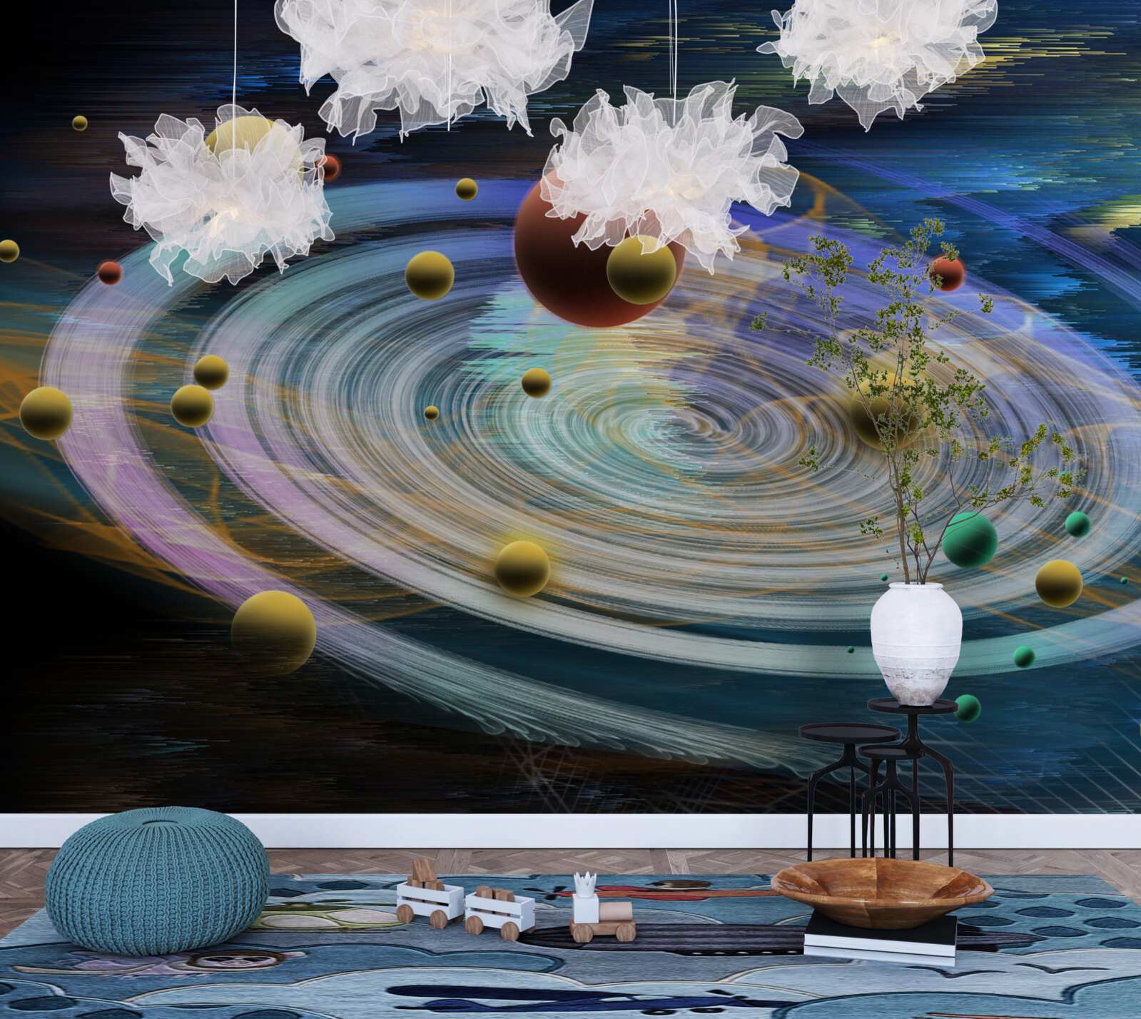 Fototapeta planety z pięknymi abstrakcjami