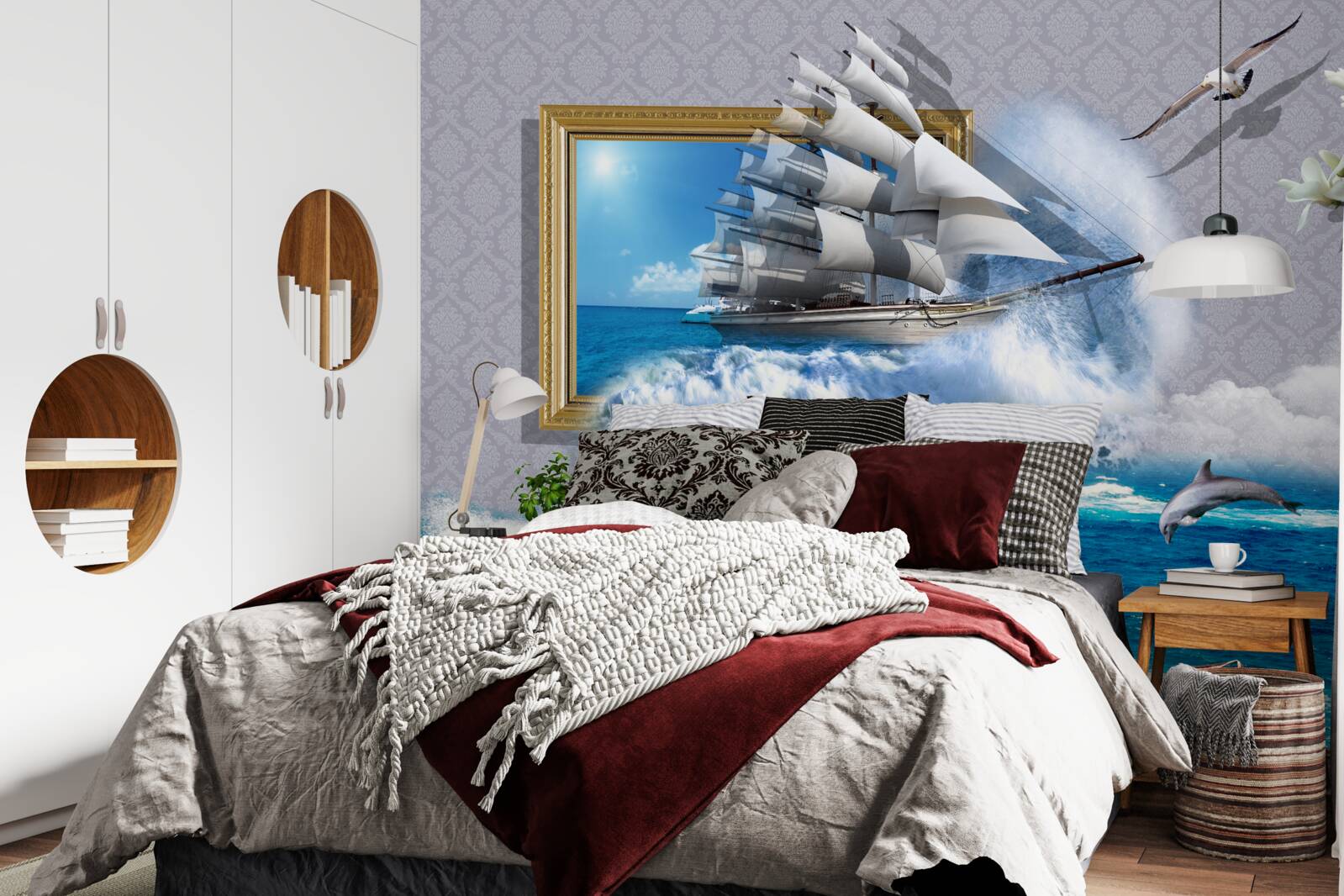 Fototapeta obraz huraganu morskiego na łodzi wiatrowej