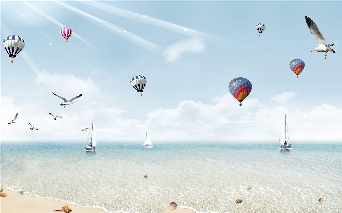 Fototapeta morze pełne balonów