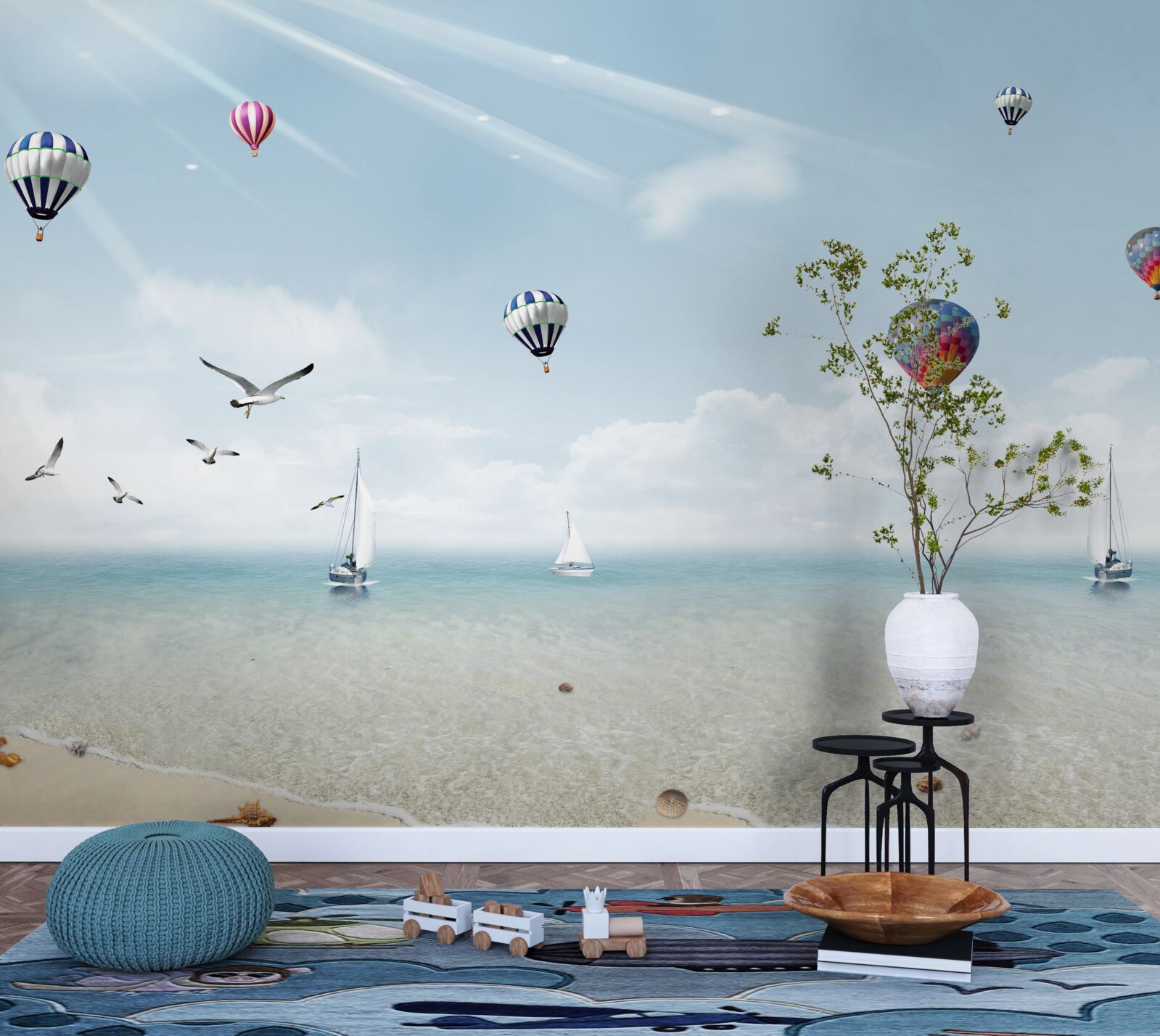 Fototapeta morze pełne balonów