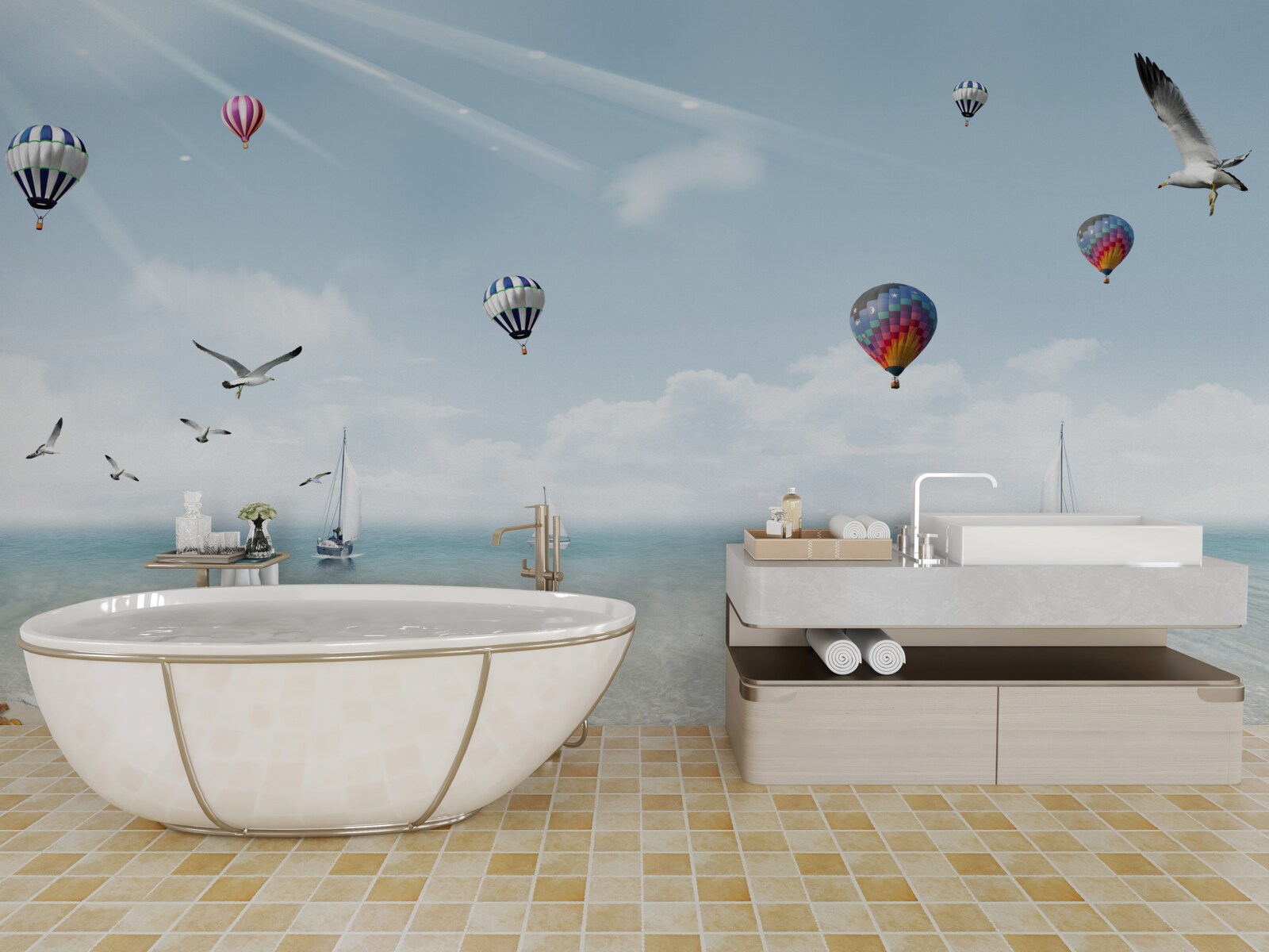 Fototapeta morze pełne balonów