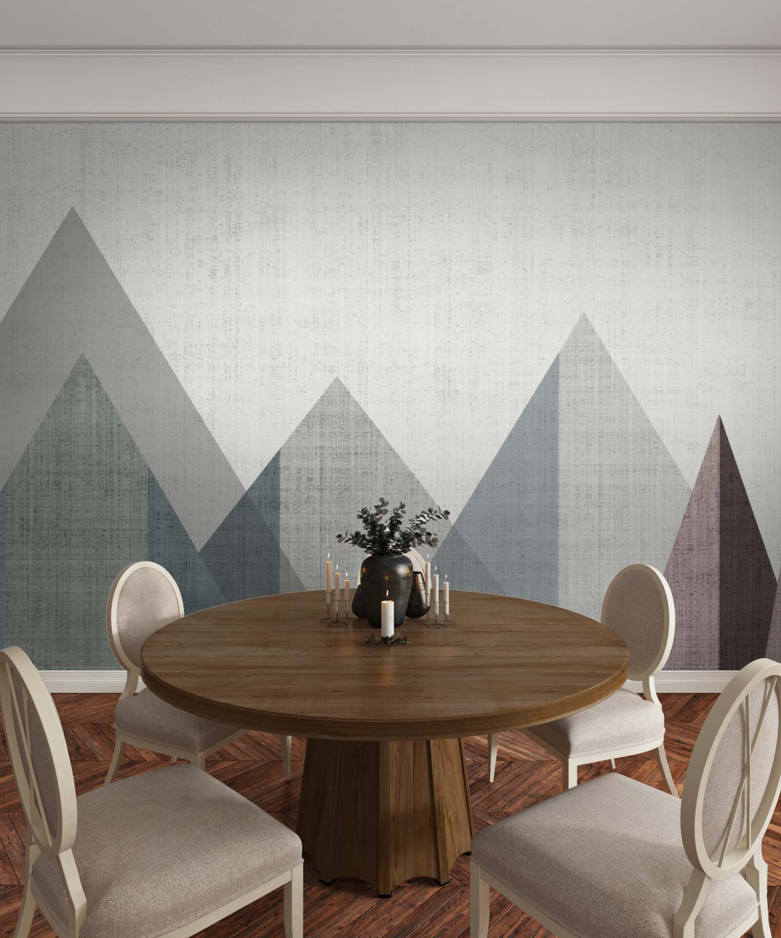 Fototapeta szczyty i szczyty są zanurzone w zimnie